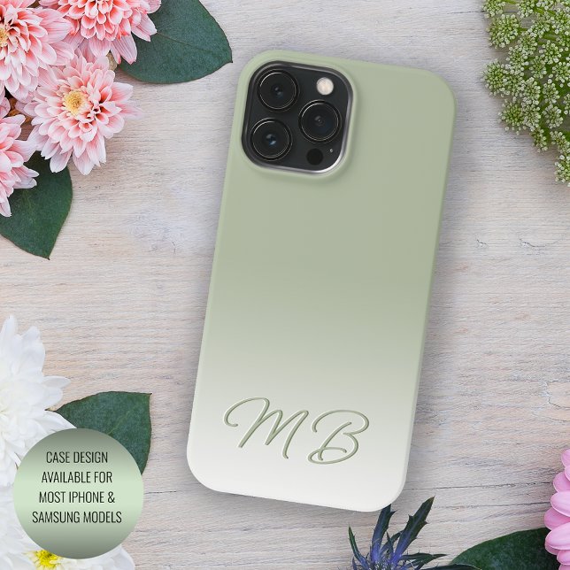 Coque iPhone Élégant personnalisé Lumière Toscane Sage vert Mon (Créateur téléchargé)