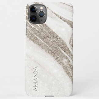 Coque iPhone 11Pro Max Élégant Porte en marbre or pâle Abstrait