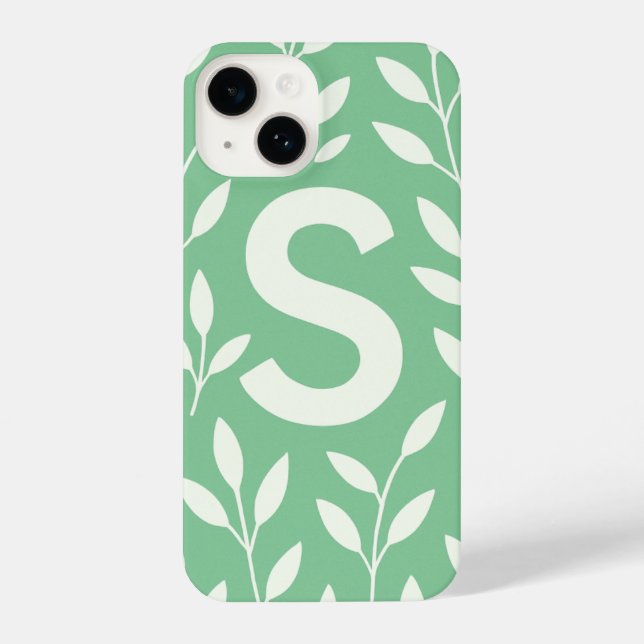 Coque iPhone “Elegant Sage Green Leaf Phone Case with Trendy (Verso)