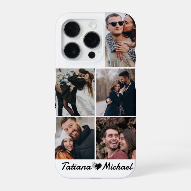 Coque iPhone élégant style 5 photos collage (Verso)