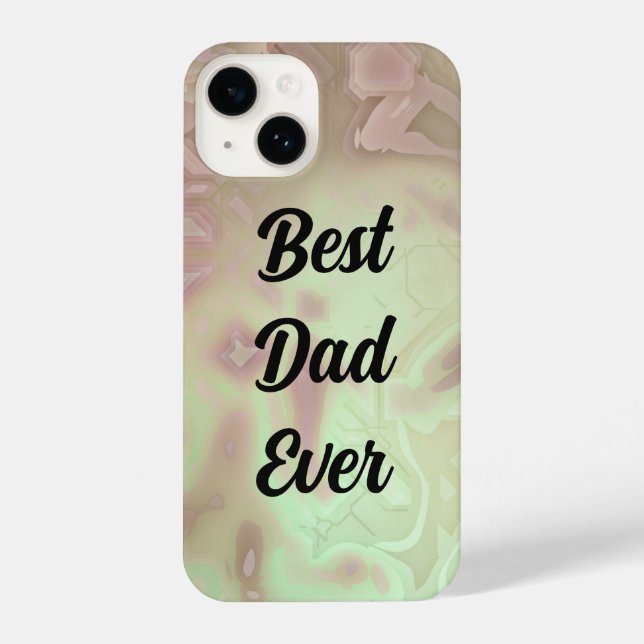 Coque iPhone Élégant Vert Meilleur Père Jamais (Verso)