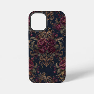 Coque iPhone 12 Mini Élégante ligne d'art botanique tropical en or