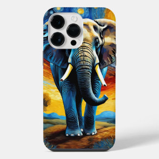 Coque Pour Pour iPhone 14 Pro Max Eléphant dans la nuit étoilée