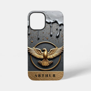 Coque iPhone 12 Mini Emblème d'aigle doré aux ailes déployées