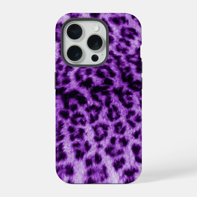 Coque iPhone Empreinte de léopard pourpre (Verso)