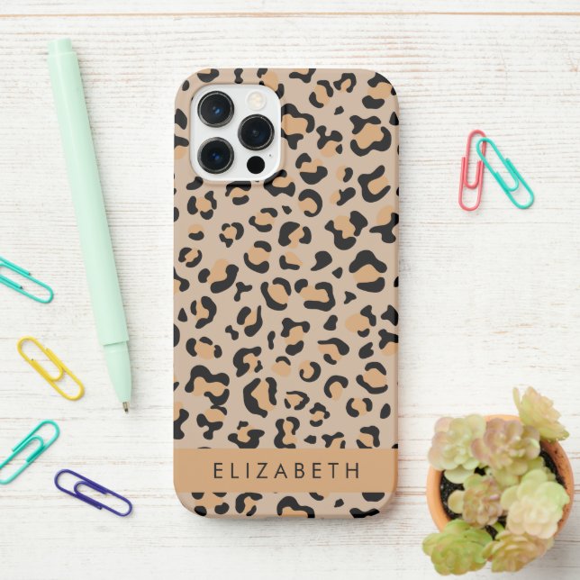 Coque iPhone Empreinte de léopard, Spots, Leopard Brown, Votre  (Sur le bureau)