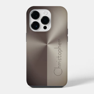 Coque Pour iPhone 14 Plus Empreinte en acier inoxydable brun titane
