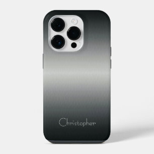 Coque Pour iPhone 14 Plus Empreinte en acier inoxydable titane argent