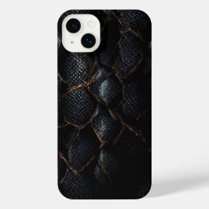 Coque iphone en cuir de reptile noir