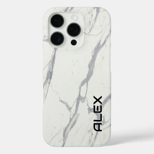 Coque iphone en marbre blanc Carrare - Élégant min (Verso)