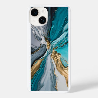 Coque iphone en marbre bleu or moderne