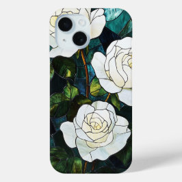 Coque iphone en verre tendu, Roses blanches