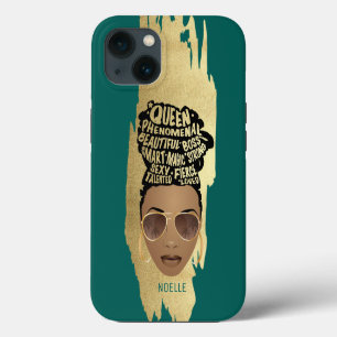 Etui iPhone 13 Encourager les femmes noires, cheveux naturels, sa