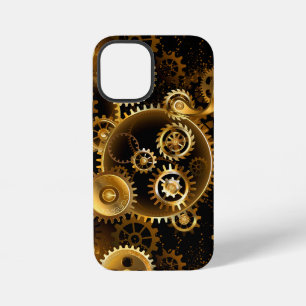 Coque iPhone 12 Mini Engrenages en laiton Steampunk sans soudure