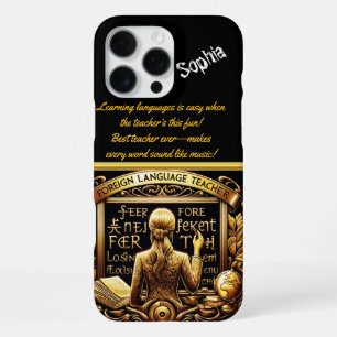 Coque iPhone 16 Pro Max Enseignant de langue étrangère enthousiaste