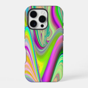 Coque iPhone 16 Pro Esprit de brise estivale, Abstrait Rainbowart 3D