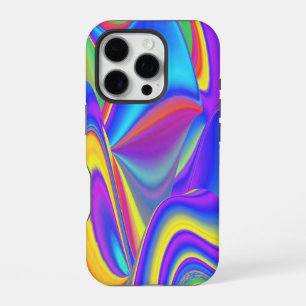 Coque iPhone 16 Pro Esprit de brise estivale, Abstrait Rainbowart 3D