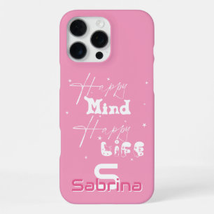 Coque iPhone 16 Pro Max Esprit heureux, vie heureuse Mignon