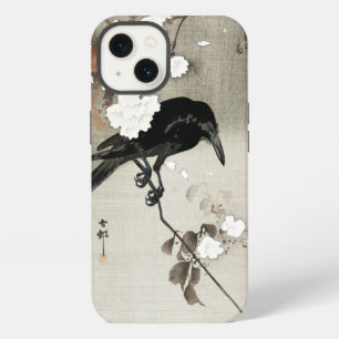 Etui iPhone 13 Estampe japonaise vintage sur bois de corbeau et d