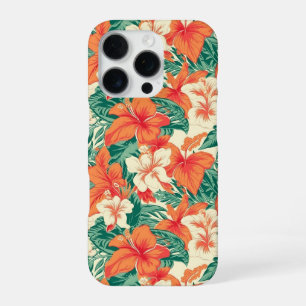 Coque iPhone 16 Pro esthétique ambiance hawaïenne motif fleurs tropica