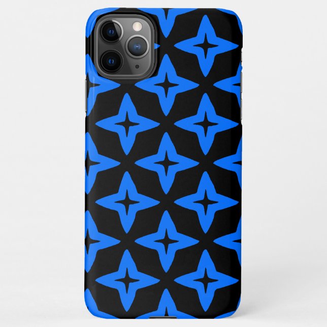 Coque iPhone estrelas azuis em fundo escuro (Dos)