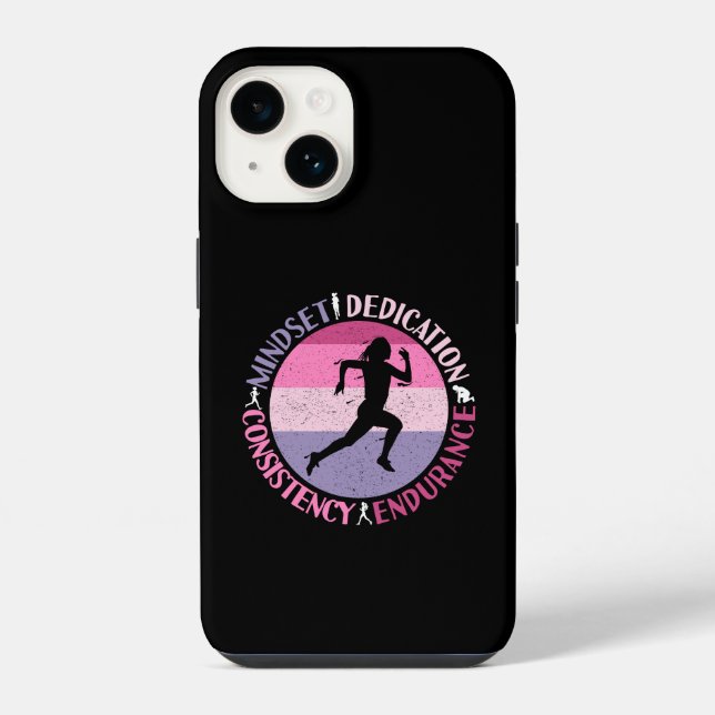 Coque iPhone État d'esprit de course - Citation d'endurance de  (Verso)