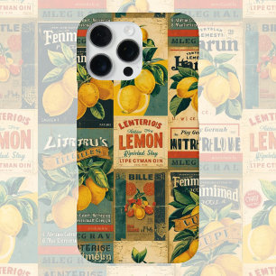 Coque iPhone 16 Pro Max Étiquette Citron Vintage – Fruit Citron Rétro