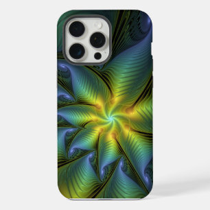 Etoile Abstraite, Bleu brillant Vert Or Fractal Ar