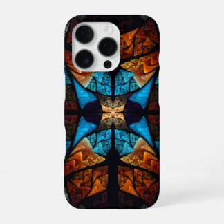 Coque iPhone 16 Pro Étoile Matelassée Abstraite en Bleus
