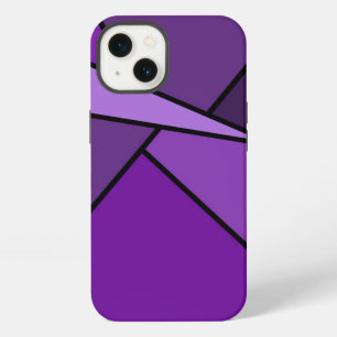 Etui iPhone 13 Étui de batterie en polygones violets abstraits