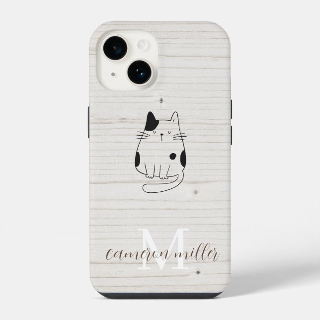 Coque iPhone Étui de nom de monogramme initial moderne minimal  (Verso)