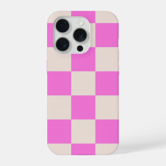 Étui de téléphone à carreaux rose beige
