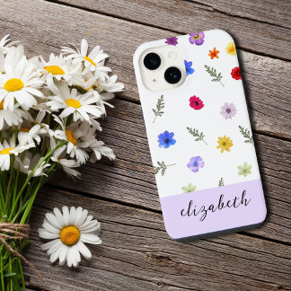 Coque Pour iPhone 14 Étui de téléphone à fleurs sauvages personnalisé e