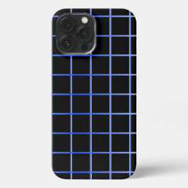 Etui iPhone 13 Pro Max Étui de téléphone à grille bleue minimal | Géométr