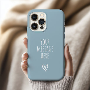 Étui de téléphone à message personnalisé Blue Peta