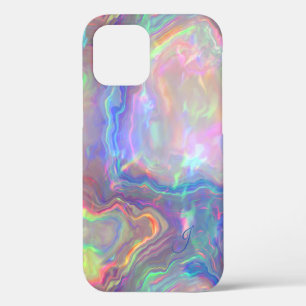 Coque iPhone 12 Pro Étui de téléphone à monogramme en opale