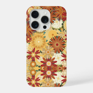 Étui de téléphone à motif floral rétro chaud