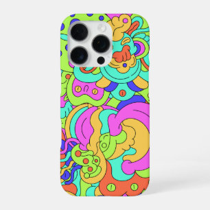 Coque iPhone 16 Pro Étui de téléphone à visages déformés psychédélique