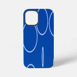 Coque iPhone 12 Mini Étui de téléphone bleu avec cercles et boucle