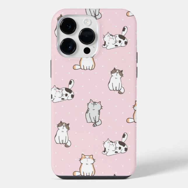 Coque iPhone Étui de téléphone Chat Rose (Verso)