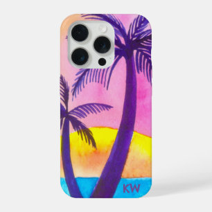 Étui de téléphone Coucher de soleil tropical aquar
