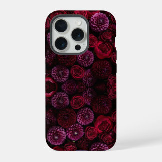 Étui de téléphone en 3D Luxe Burgundy Fleurs