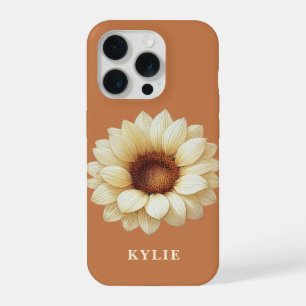 Étui de téléphone en terre cuite avec tournesol pe