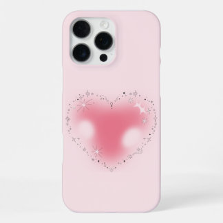 Coque iPhone 16 Pro Max Étui de téléphone esthétique Y2K Pretty Pink Heart