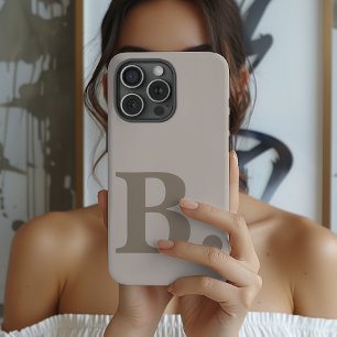 Étui de téléphone gris initial personnalisé en cad