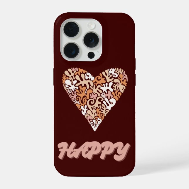 Coque iPhone Étui de téléphone HAPPY (Verso)