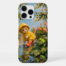 Étui de téléphone Marron Summer Rainy Day Kitten