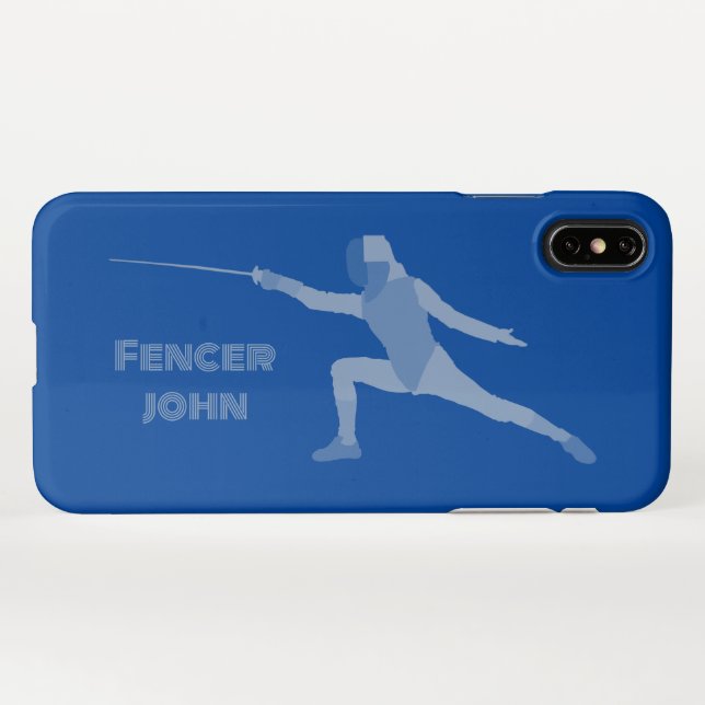 Coque iPhone Étui de téléphone mince pour escrimeur - Brillant (Dos Horizontal)