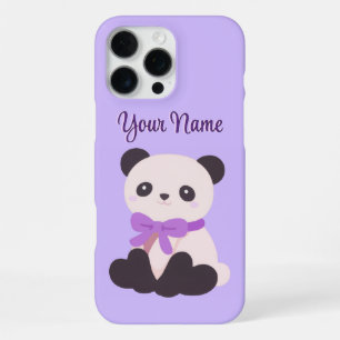 Coque iPhone 16 Pro Max Étui de téléphone personnalisé avec panda assis Ka