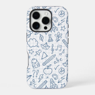 Coque iPhone 16 Pro Étui de téléphone pour enseignant avec gribouillis